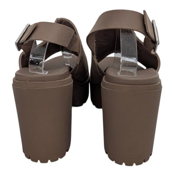 Y2K Chunky Platform Slingback Sandals Lug Sole Women 8.5M Boho Coquette Retro - Picture 5 of 8